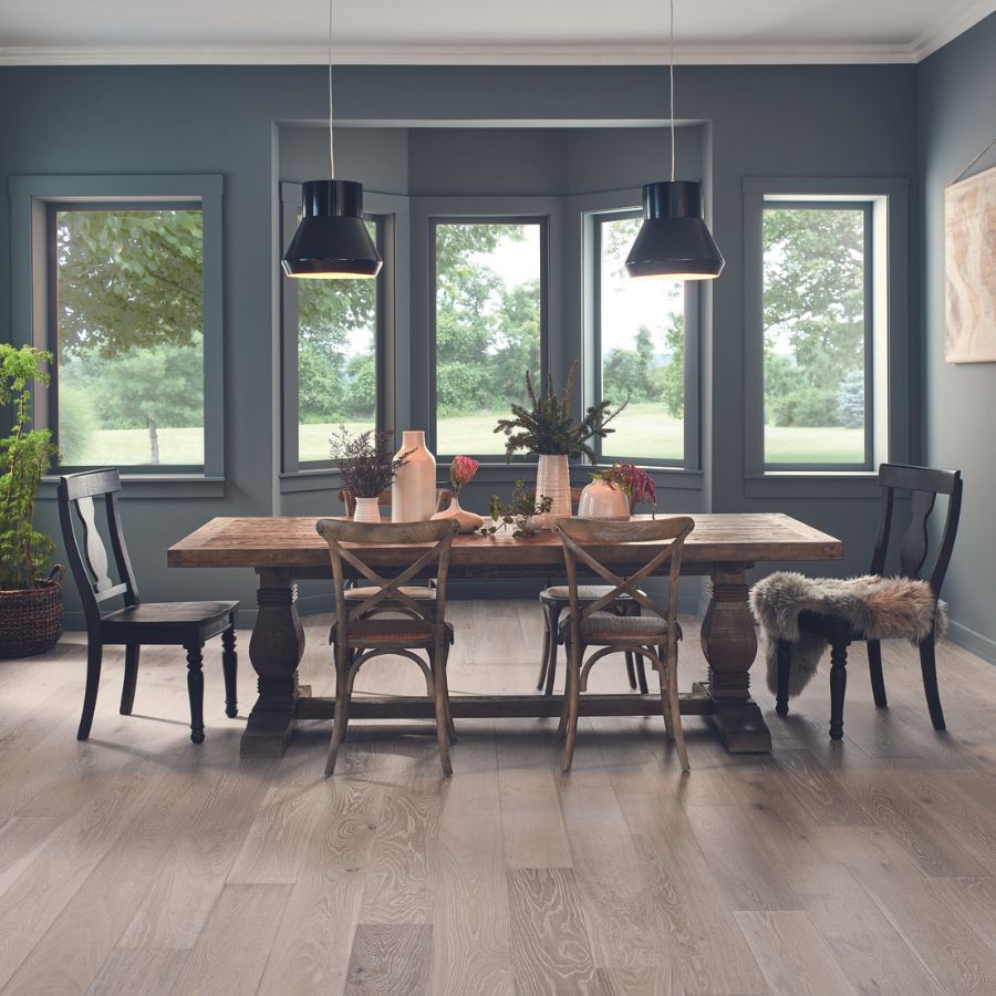 Hardwood floors in a dining room